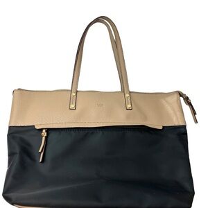 Tutilo‎ New York Black and Tan Color-Block Tote Bag